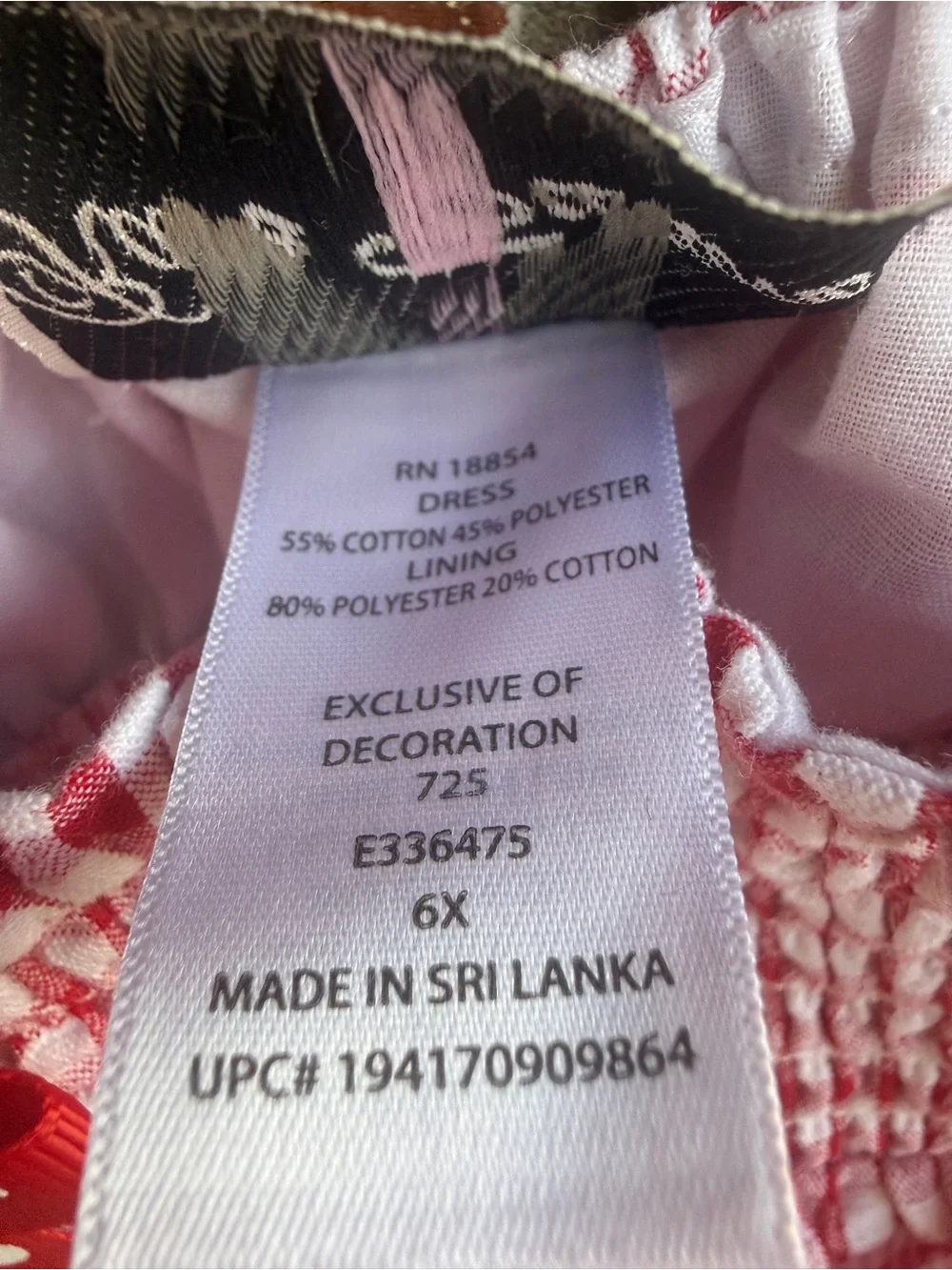 Rare Editions Red Gingham Strawberry Dress with Polka Dot Bow